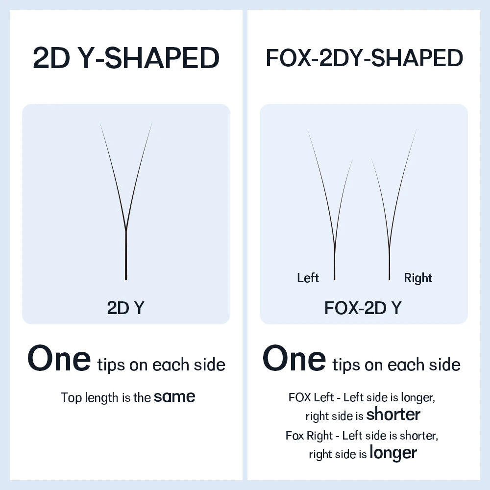 NATUHANA Fox Eye Y-tip Premade Fans Faux Mink Eyelash Extensions Soft Qme