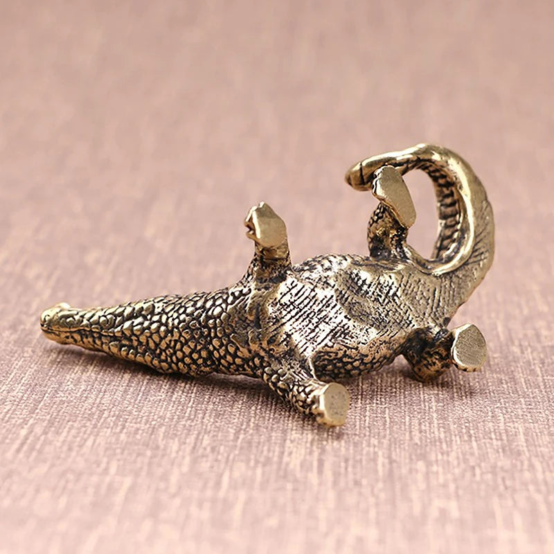 Home Feng Shui Decor Crafts Antique Bronze Crocodile Miniature Qme
