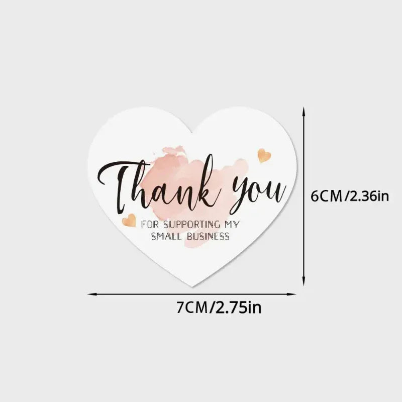 5Styles Pink Heart Shaped Thank You Tags Gift Box Packaging Box Seal Party Supplies Qme