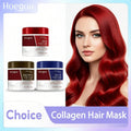 Collagen Hair Mask for Red Blue Brown Hair Color Supplement Deeply Nourish Anti Frizz Drying Rough Damaged Hair Treatment Mask Qme 90g Brown