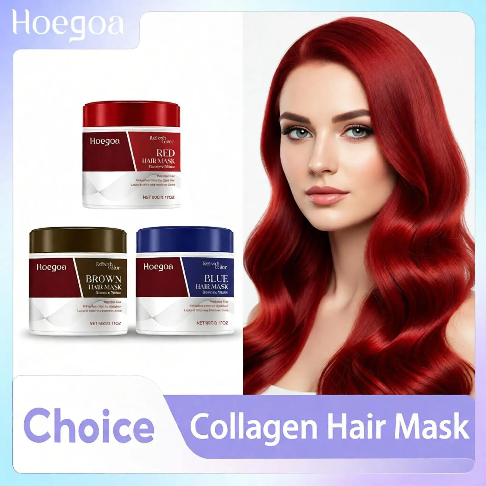 Collagen Hair Mask for Red Blue Brown Hair Color Supplement Deeply Nourish Anti Frizz Drying Rough Damaged Hair Treatment Mask Qme 90g Brown