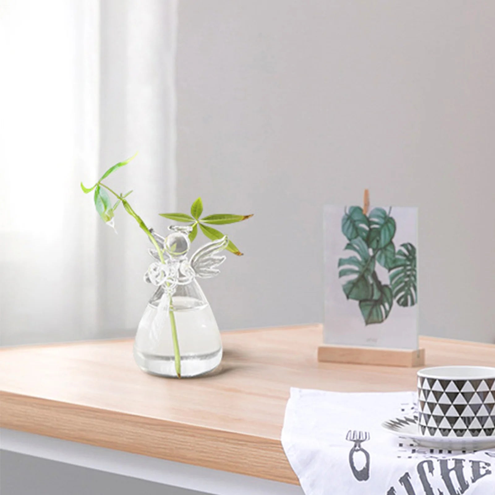 Small Vases Flowers Outdoor Indoor Clear Ornaments Angel Heart Qme