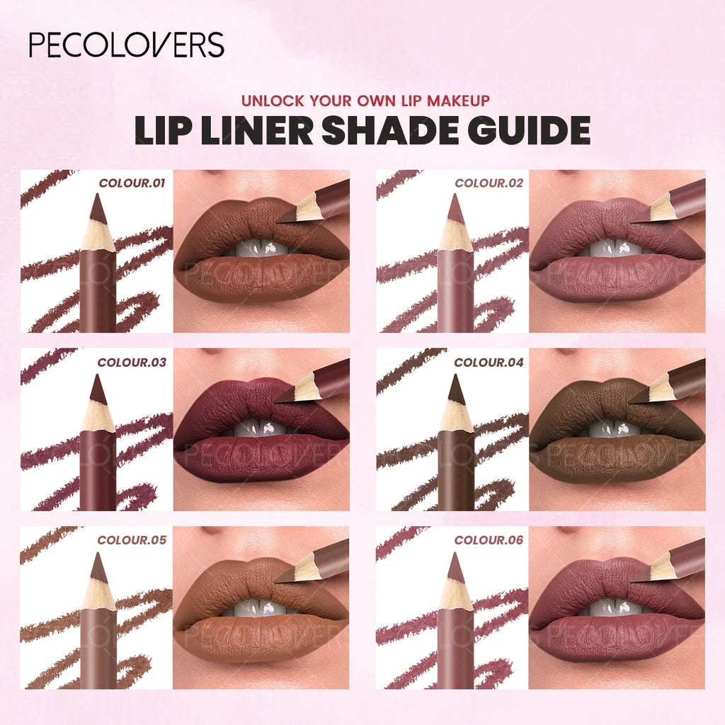 Matte Lip Liner Pencil Multiple Red Brown Tones Lipstick Pen Define Qme