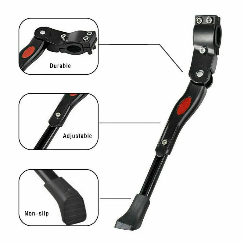 Adjustable Bicycle Kickstand Heavy Duty Rear Side Bike Stand Aluminum Alloy Support For Road Bike MTB Scooter Accessories Qme