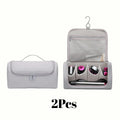 1 Hideable Hook Hair Dryer Case Waterproof Large Capacity Travel Qme Grey 2Pcs 36.5x14x16.5cm