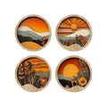 Boho Wall Art Living Room Bohemian Round Wooden Frames Aesthetic Qme A