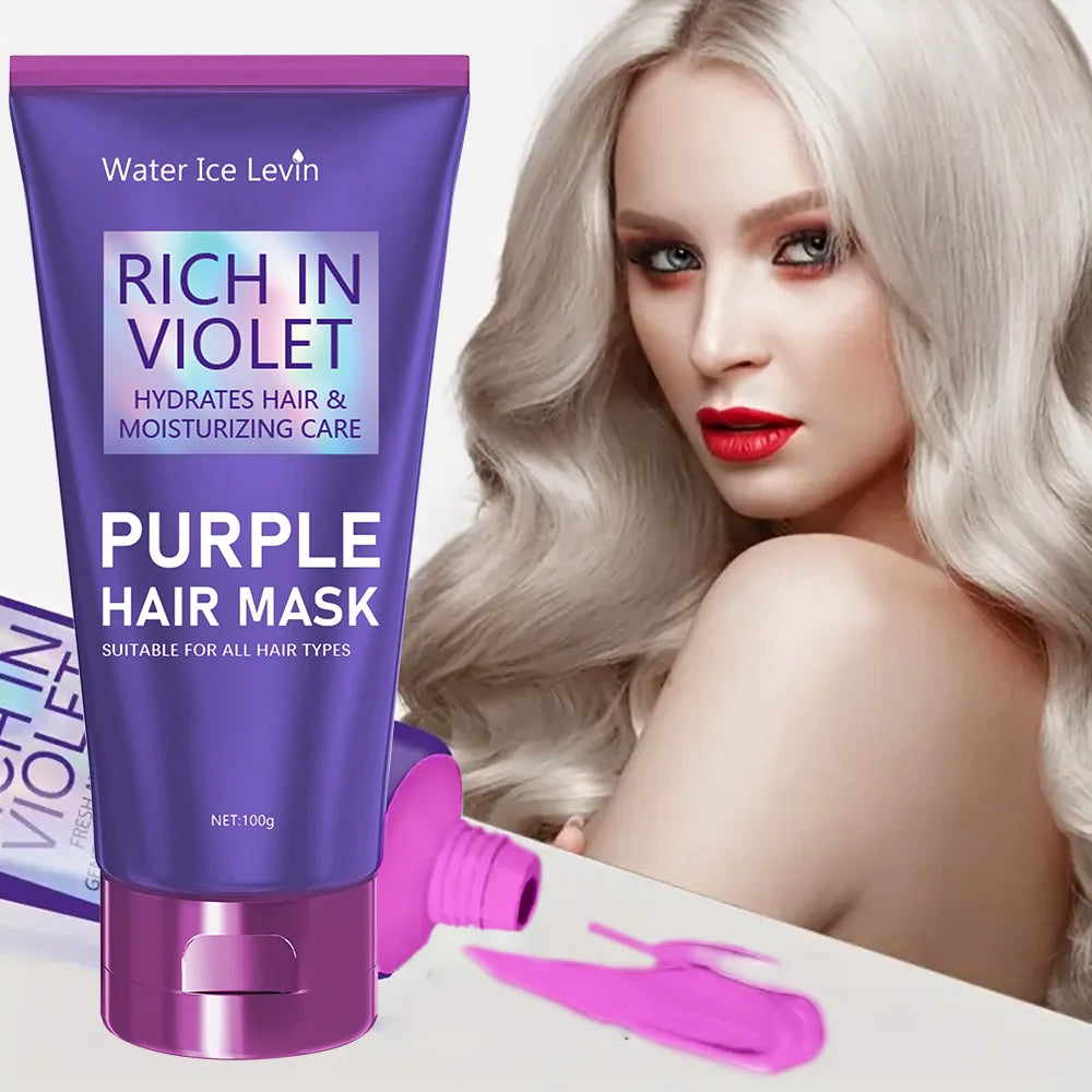 Purple Repair Hair Mask Keratin Deep Nourishing Dry Frizzy Damaged Treatment Collagen Magical 5 Second Soft Shiny Care Qme