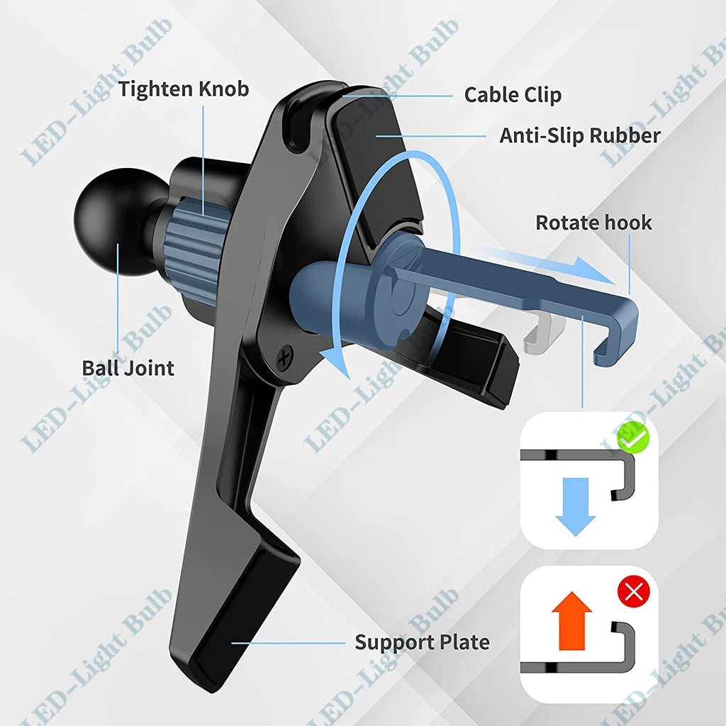Upgrade Car Phone Holder Clips 17mm Ball Head Car Air Vent Clip Mount Car Air Outlet Hook Clamp for Magnet Mobile Phone Stand Qme