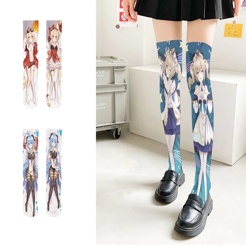 Interesting Japanese Design Women's Stockings Genshin Series Thigh Qme