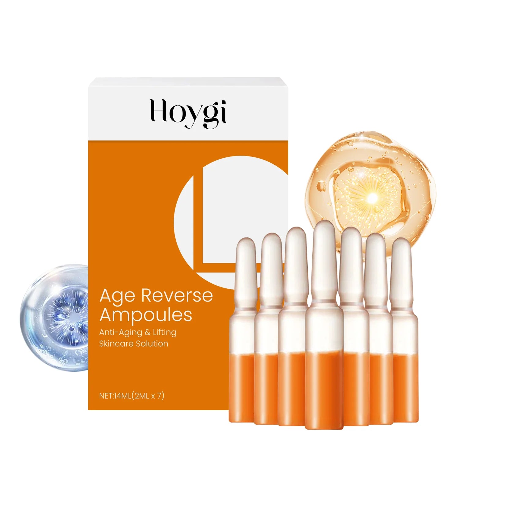 Astaxanthin Ampoule Essence Smoothing Wrinkle Tightening Fade Fine Lines Brighten Shrink Pores Moisturizing Face Care Essence Qme 2ml x 7Pcs
