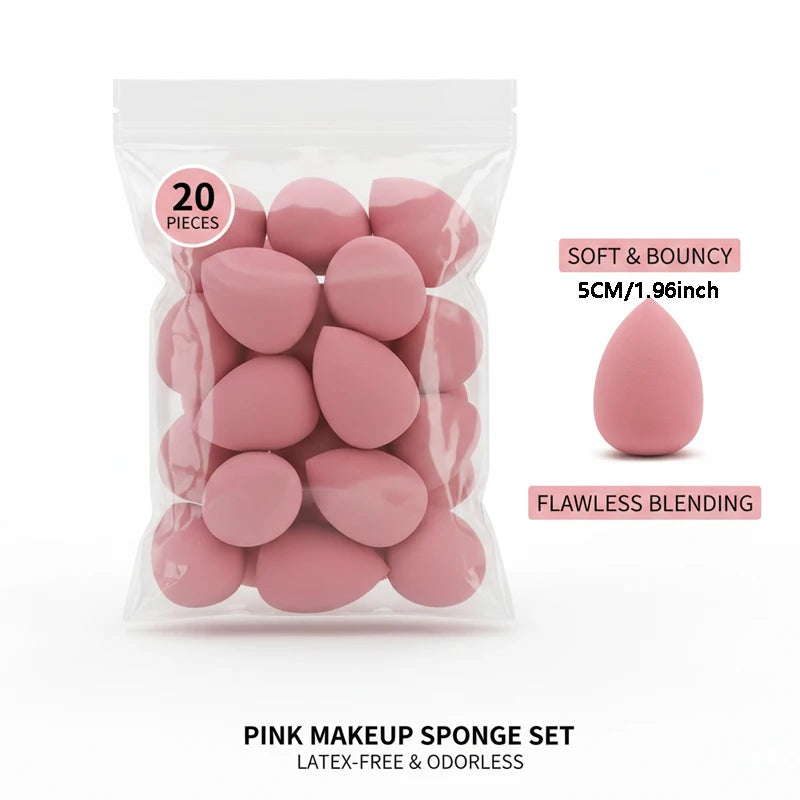 20 Mini Pink Makeup Sponges Foundation Mixing Suitable Liquid Cream Qme pink