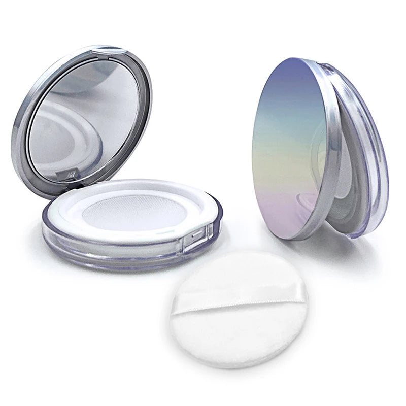 Empty Loose Powder Pot Mirror Jar Travel Makeup Container Cosmetic Qme C