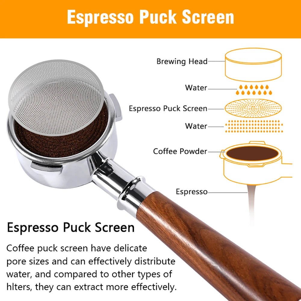 51/53/58mm Coffee Puck Screen Reusable Espresso Coffee Puck Screen 0.2mm Espresso Filter Holder For Espresso Machine Accessories Qme