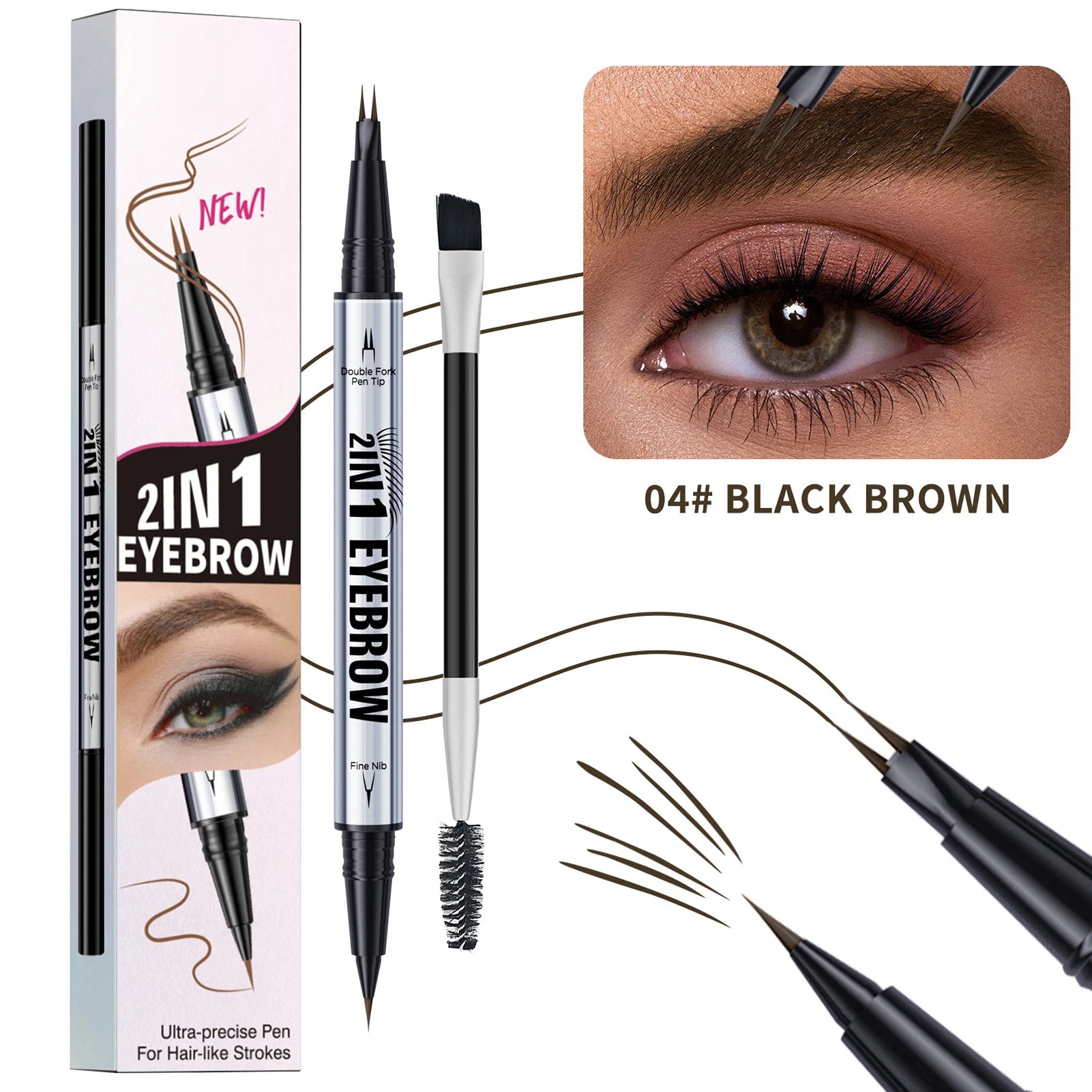 Microblading Eyebrow Pen 1 Waterproof Pencil Brush Professional Qme 04 China Mainland