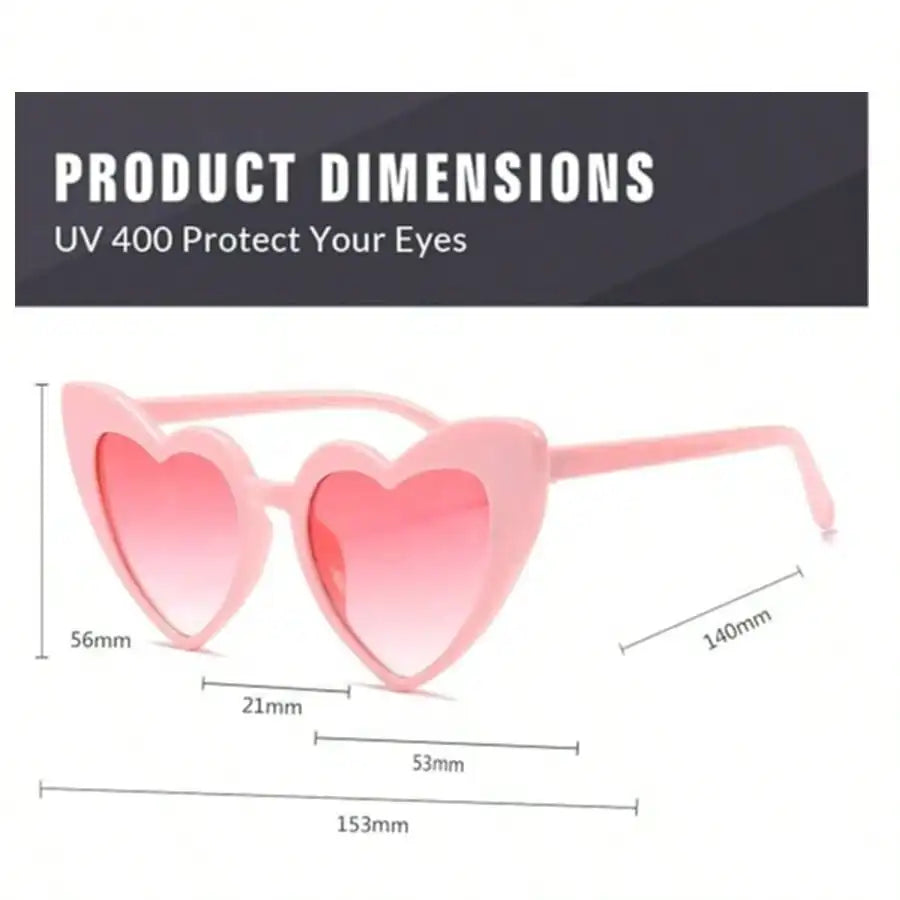 Heart Shaped Sunglasses Women Cat Eye Mod Retro Glasses Pink Qme