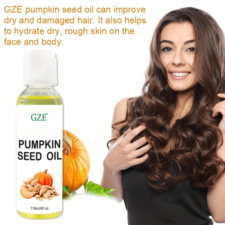 GZE Pumpkin Seed Carrier Oil Organic Pure Natural Cold Pressed Unrefined Oil for Skin, Hair, Body Qme