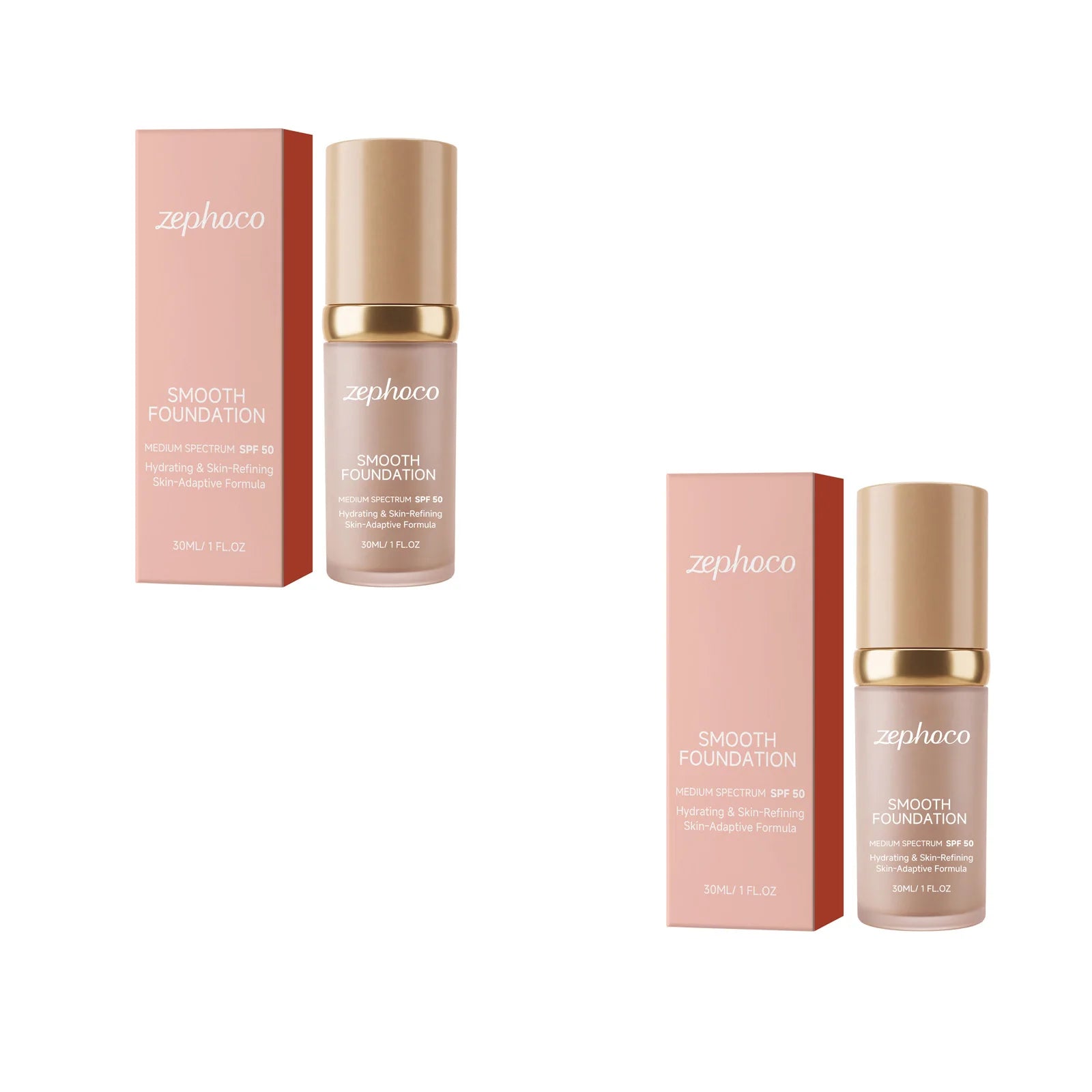 zephoco Color Changing Foundation Sunscreen Spf 50 Anti Aging Lasting Moisturizier Clearing Makeup Base Full Coverage Foundation Qme 2 X 30ml Boxed