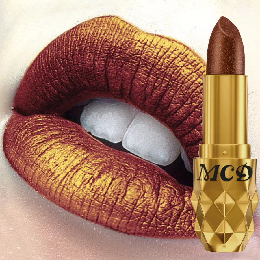 5 Colors Pearlescent Metallic Lipstick Bold& Intense Glitter Shinny Qme 303