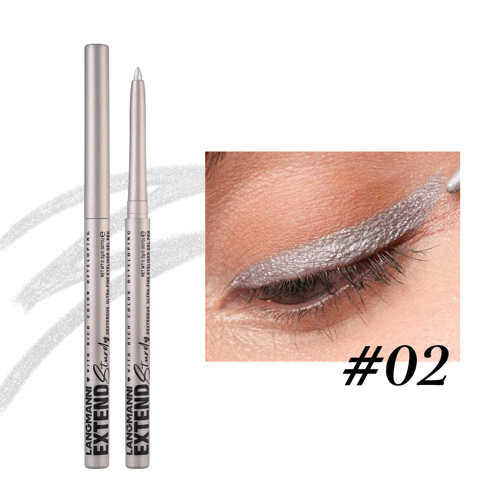 Matte Glitter Gel Eyeliner Pencil Smooth Waterproof Blue Brown Eyeliner Fast Dry Matte Concealer Pen Long Lasting Eyes Makeup Qme 02