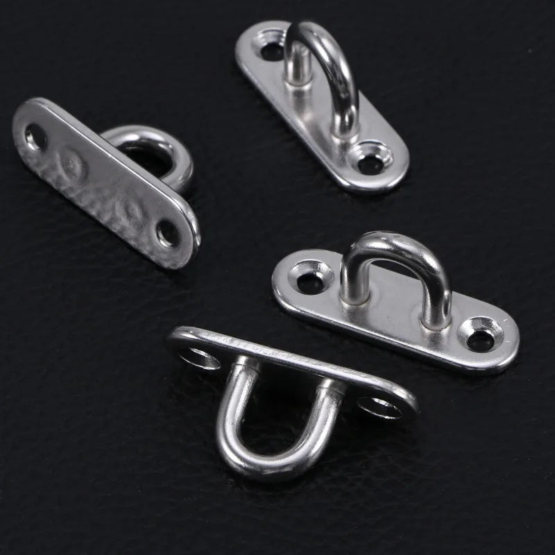 4Pcs U-Hook - Heavy Duty, Corrosion Resistant Eye Plate for Ships, Awnings and Wall Accessories, Steel Wall Hook Qme
