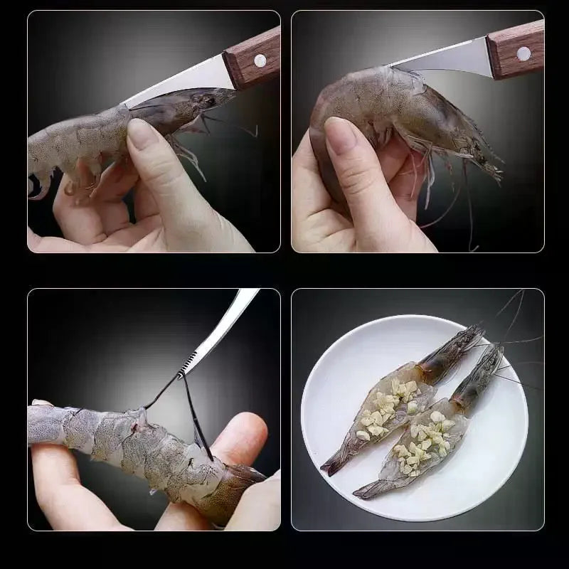 Stainless Steel Shrimp Peeling Tools Seafood Quick Sheller Line Qme