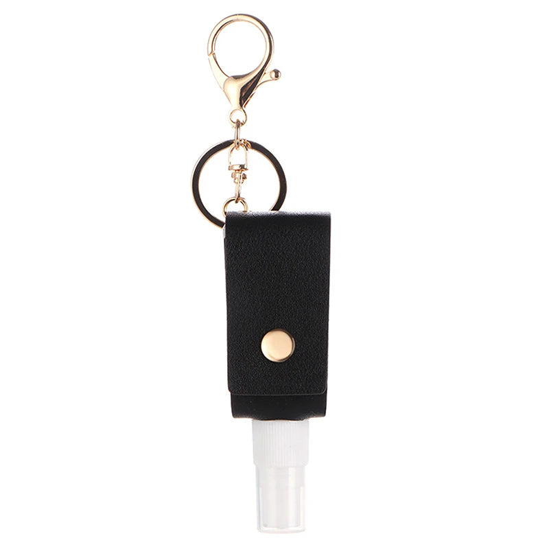 Hand Sanitizer Bottle Mini Hands Hydroalcoholic Gel PU Leather Qme Black