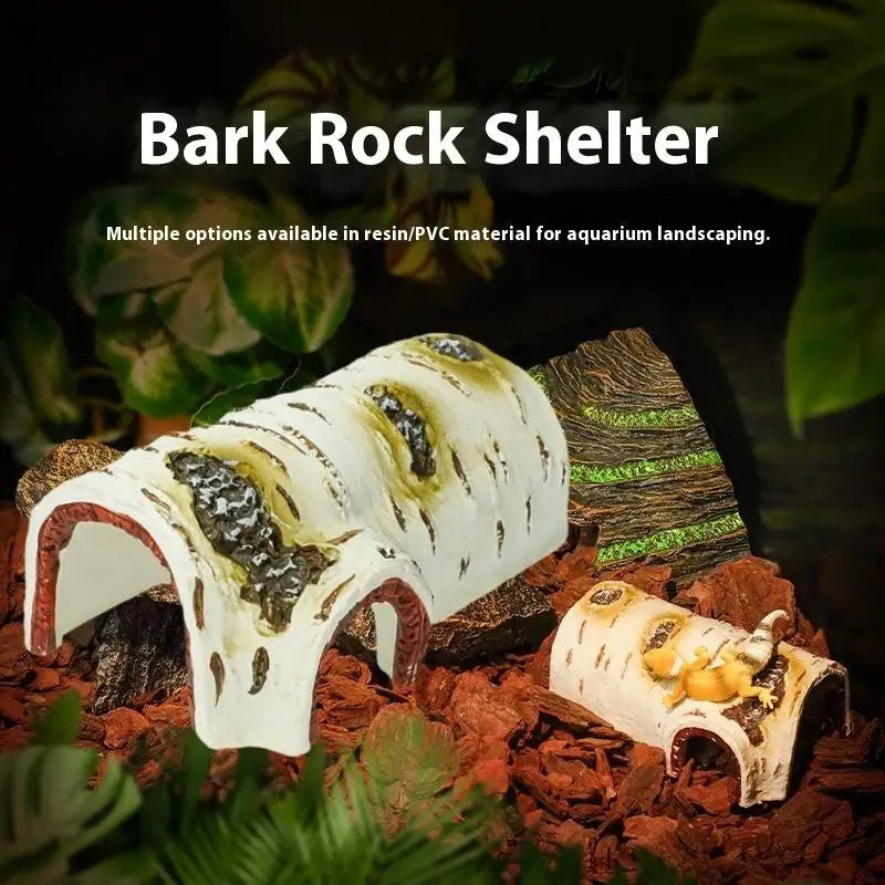 PVC Shelter Reptile Hideaway Cave Lizards Amphibians Shedding Qme