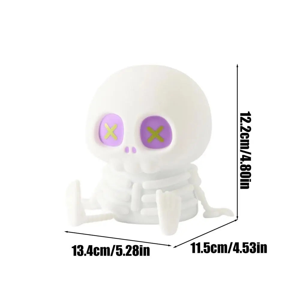 Skeleton Night Lights Cute Nightlight Halloween Decor Bedside Lamp For Halloween Party Indoor Home Bedroom Dorm Apartment Table Qme White China Mainland