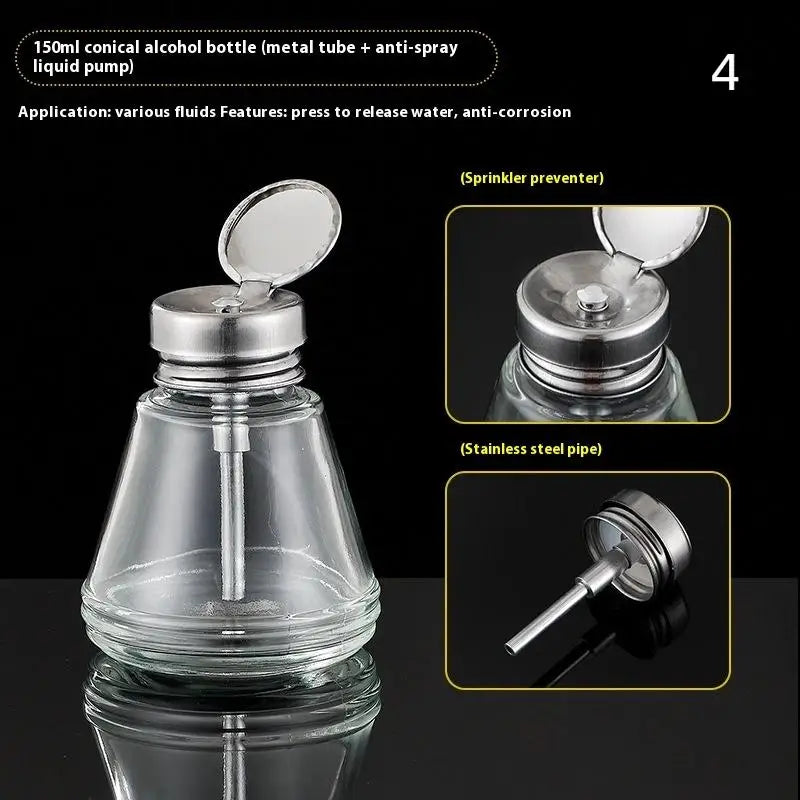 Refillable Glass Nail Storage Bottle Empty Pump Dispenser Polish Qme 4