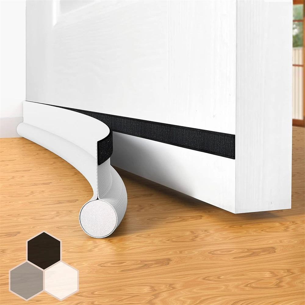 1-4pcs Flexible Door Seal Strip Soundproof Windproof Cuttable Anti-cold Washable Door Gap Weatherstrip Self Adhesive Strip Qme Single white 4pcs
