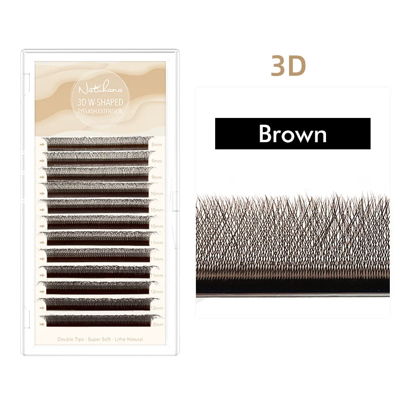 NATUHANA Brown W Lashes Shaped Bloom 2D 3D 4D 5D Automatic Flowering Qme
