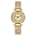 Ladies' Quartz Full Diamond Roman Watch Fashion Starry Sky Round Bracelet Watch High Beauty Women's Watch Qme Gold