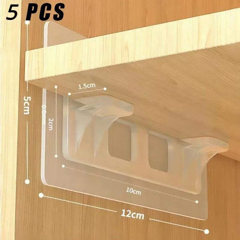 2/5pcs Wall Mount Adhesive Support Brackets Self Stick Nails For Kitchen Shelving Cabinet Home And Garden Storage Supplies Qme 5PCS