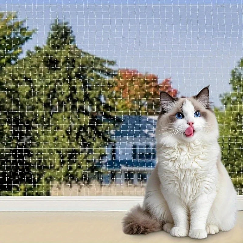 Cat Balcony Anti-Fall Net, Nylon Material, Suitable for Balconies, Windows, Stairs, Patios, And Are Essential for Pet Households Qme WHITE 8x3m