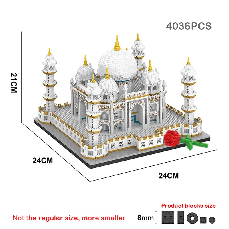 MOC City Mini Bricks Taj Mahal World Famous Architecture Micro Model India Building Blocks Creative Sets Kid Toys Boy Adult Gift Qme no original box 1