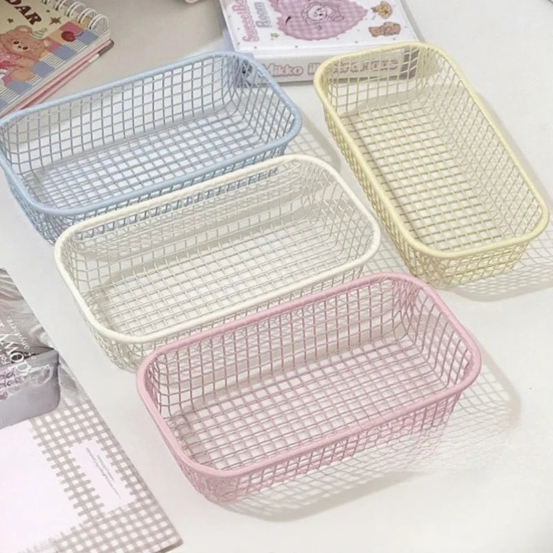 Metal Sundries Organizer Basket Photocard Caseoffice Stationery Home Qme