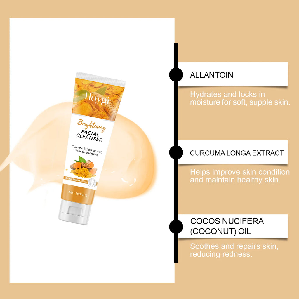 Turmeric Brightening Skincare Set Turmeric Cream & Facial Cleanser Reduces Dullness Moisturizing Soothing Anti-Wrinkle Skin Care Qme