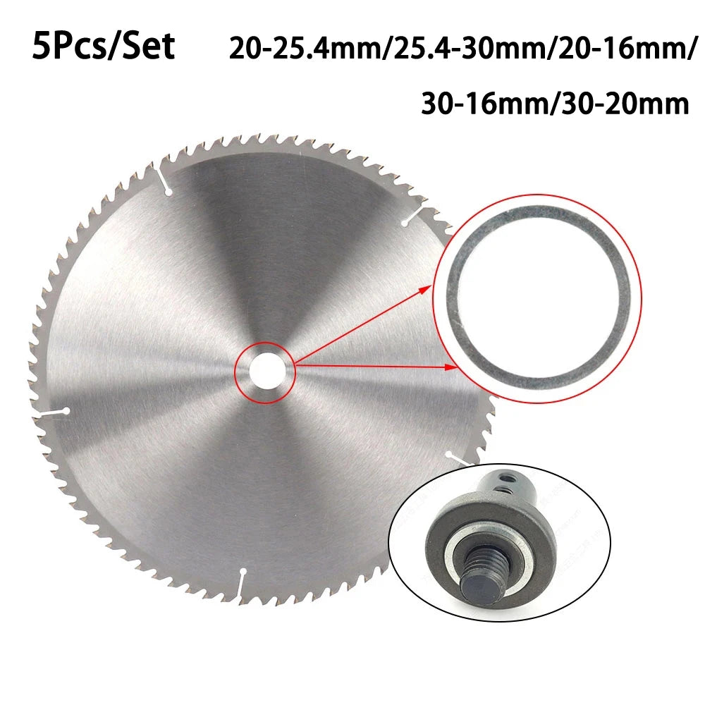 5Pc/set Circular Saw Blade Reducing Rings Conversion Ring Cutting Disc 20-16mm, 25.4-20mm, 30-16mm, 30-20mm, 30-25.4mm Qme