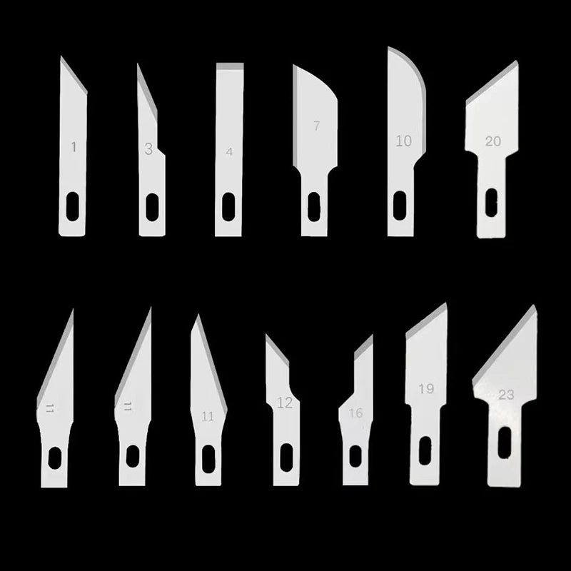 Dough Carving Knife Non-Slip Handle With 10Pcs Blade Scalpel Engraving Cutter Sculpture Carving Knife Pastry Baking Cake Tools Qme 13PCS Blade Set