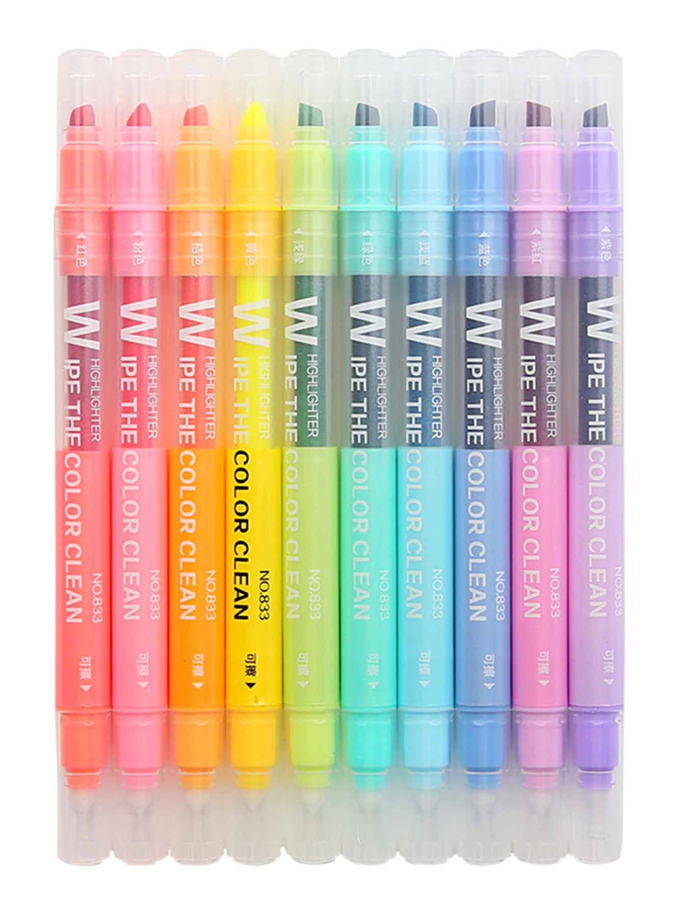 Erasable Highlighters Dual Tip,Quick Dry,Cute Fluorescent Pen With Rubber For Art Drawing Doodling Marking Supplies Qme 10 colors