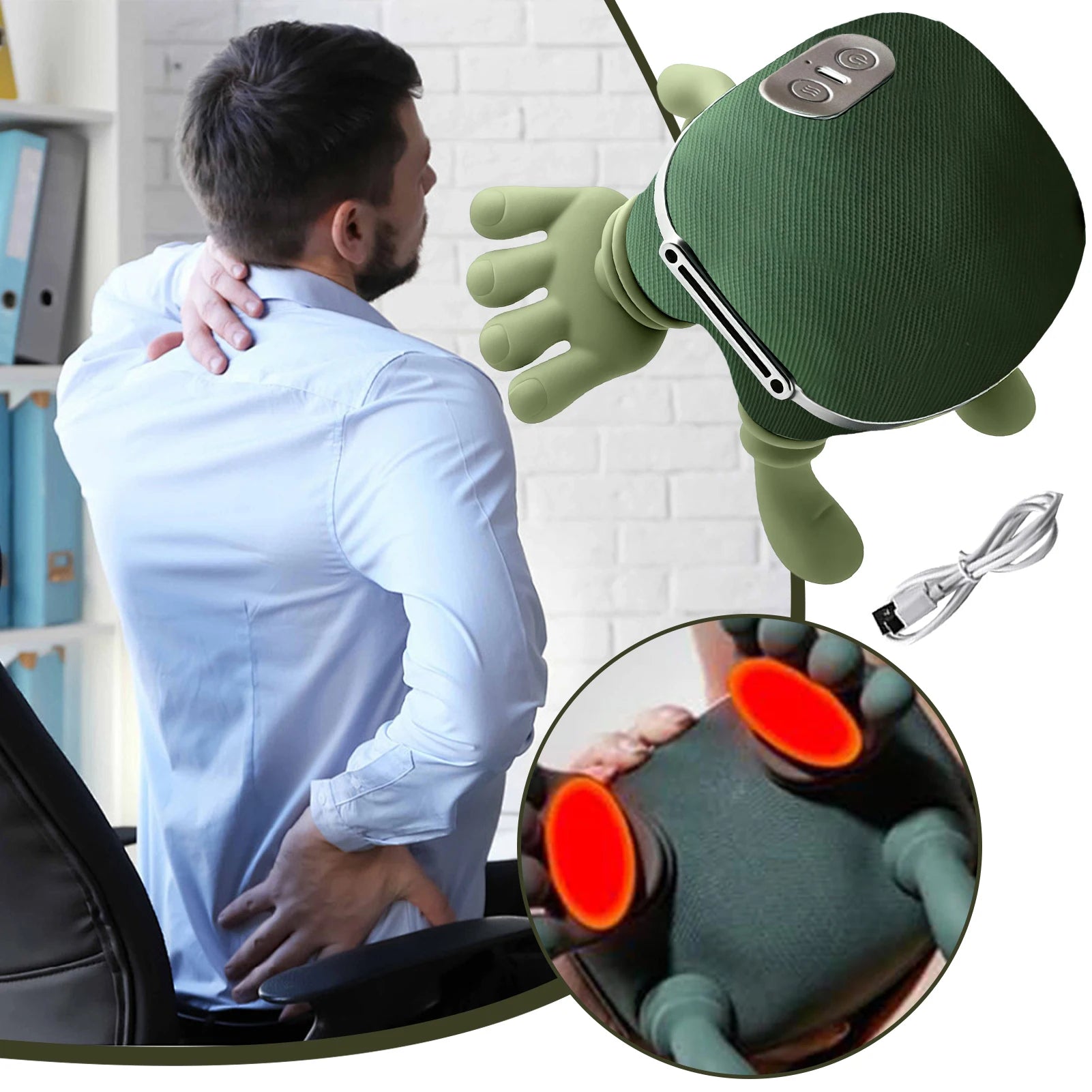 2025 New Neck Shoulder Massager Kneadings Massager Shawl 3-Level Modes Neck Cervical Waist Leg Body Muscles Massage Qme