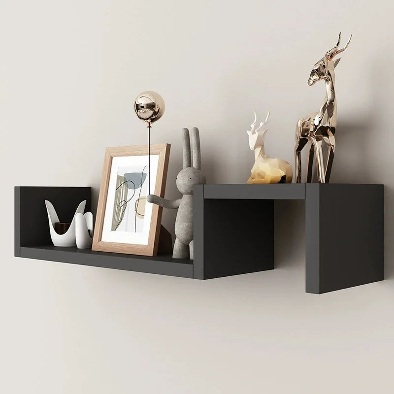 Wall Shelves Living Room Bathroom Mounted Bedroom Kitchen Qme Black