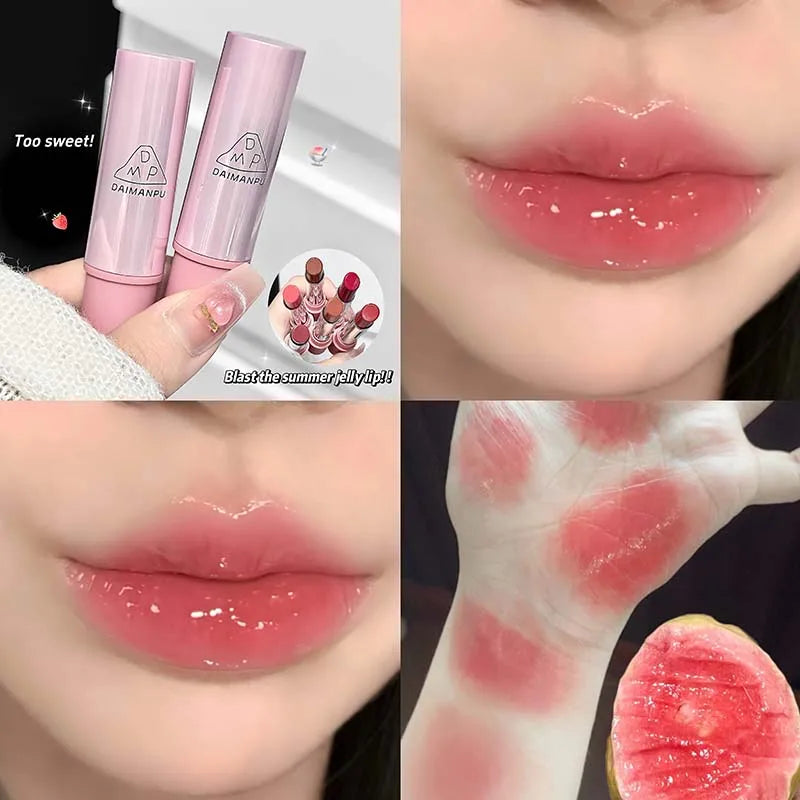 Hydrating Rose Brown Lipstick Waterproof Mirror Gloss Color Lip Balm Long-Lasting Wear Natural Shiny Finish Non-Drying Lip Care Qme