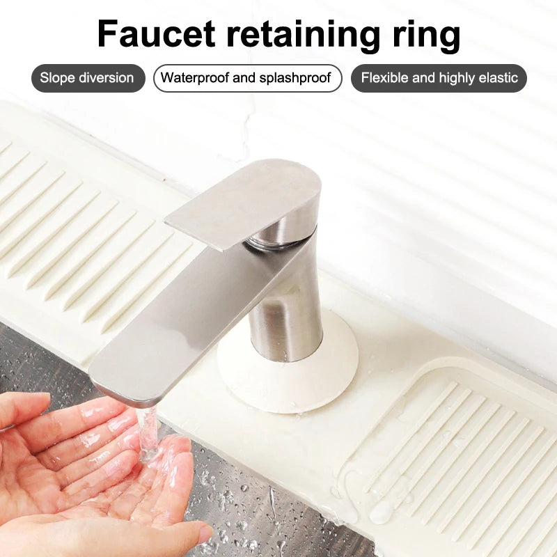 Sink Splash Catcher Countertop Protector Mat Draining Pad Bathroom Qme