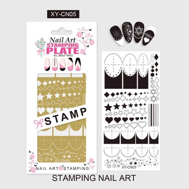 Template Stencils Bowknot Patterns Nail Stamping Plates Nail Art Stamper Kawaii Bow Image Plate Manicure Tools Qme CN05
