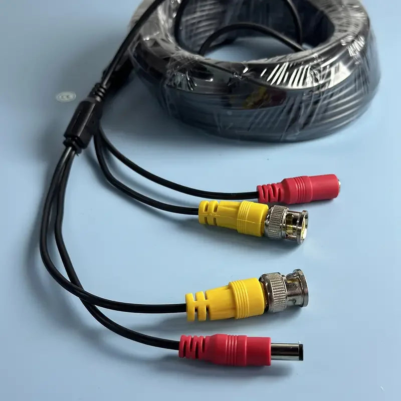 15M BNC+DC Connector 2 in 1 BNC CCTV Cable coaxial Video Power AHD Cameras Cable for DVR System Qme