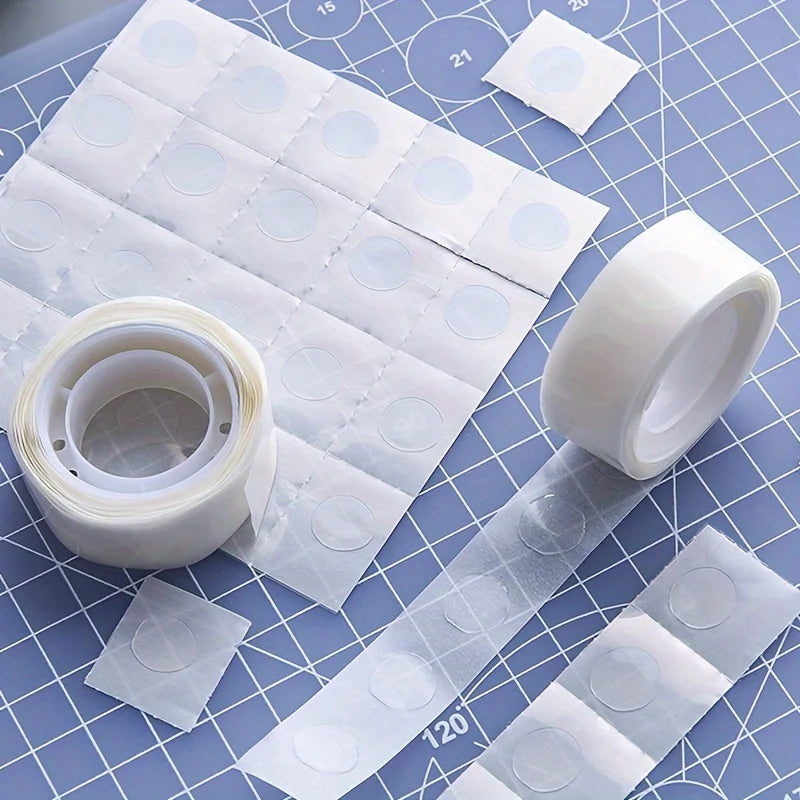 3rolls/set Transparent Dot Double-sided Adhesive Tape (100pcs Round Dot/Roll) Adhesive Tape For Scrapbook Crafts Journal, Qme