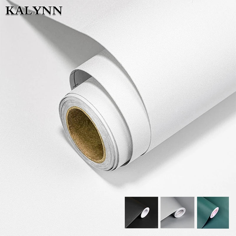 Matte White Peel Stick Wallpaper Waterproof Contact Paper Qme