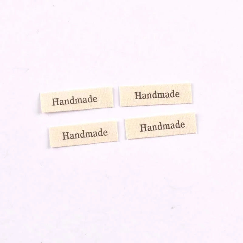 50Pcs 10-53mm Assorted "Handmade" Cute Animal Fabric Labels, Sew On Tags for DIY Clothes Crafts cp4317 Qme 33x10mm-1