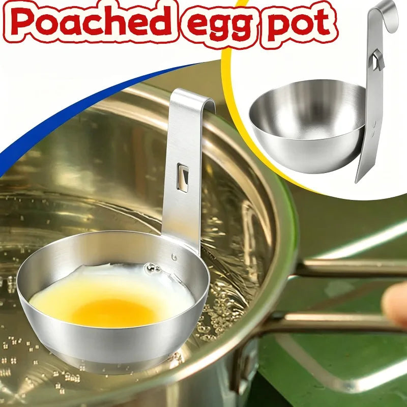 Stainless Steel Non-stick Egg Bowl Boiling Heating Mold Poached Egg Pot Non-stick Steamer Round Non-stick Cup Egg Steame Qme